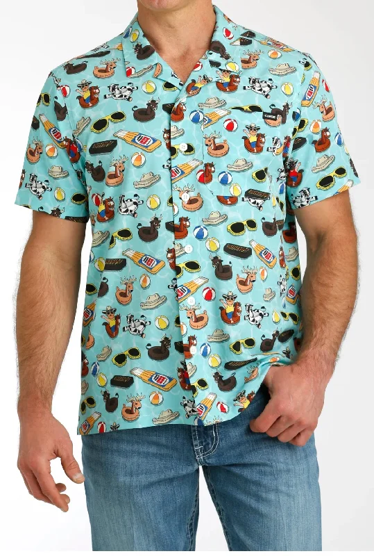 Cinch Men’s Pool Float Print Shirt Polished Men's Silk