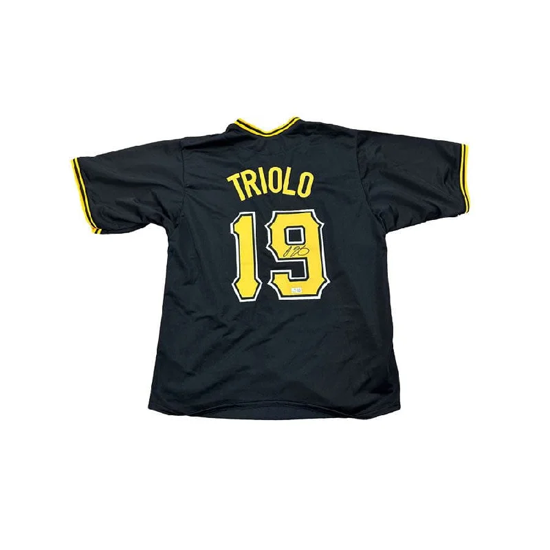 Jared Triolo Signed Custom Black Baseball Jersey Bold Men's Animal