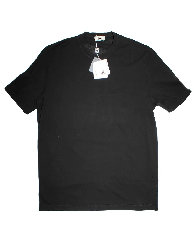 Kired Kiton T-Shirt Black Crêpe Cotton EU 52 / L Unique Men's Upcycled