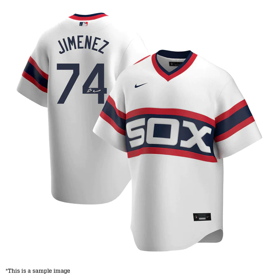 Eloy Jimenez Autographed Authentic Nike Chicago White Sox Jersey - Throwback Polished Men's Silk