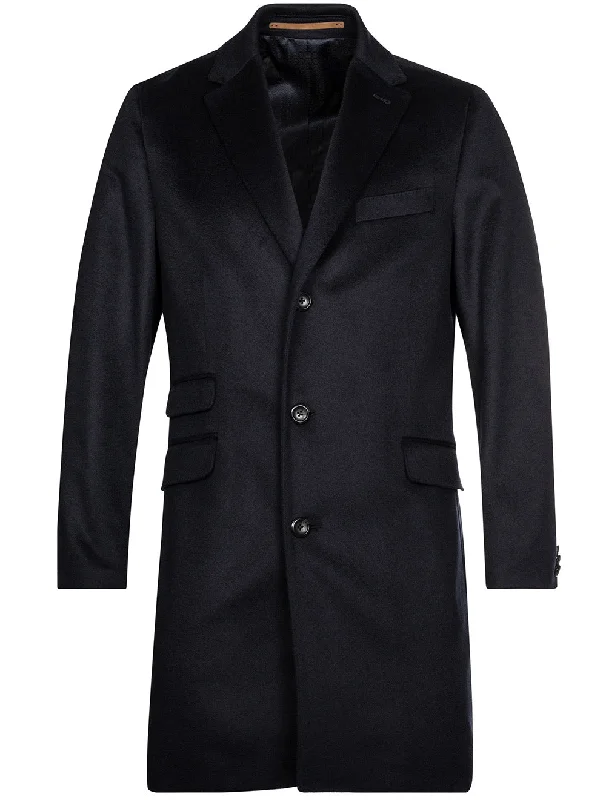 Cashmere Overcoat Navy Artistic Men's Hand