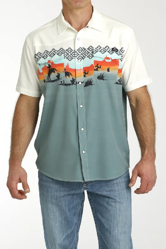 Cinch Men's Desert Rider Camp Shirt Sleek Men's Metallic