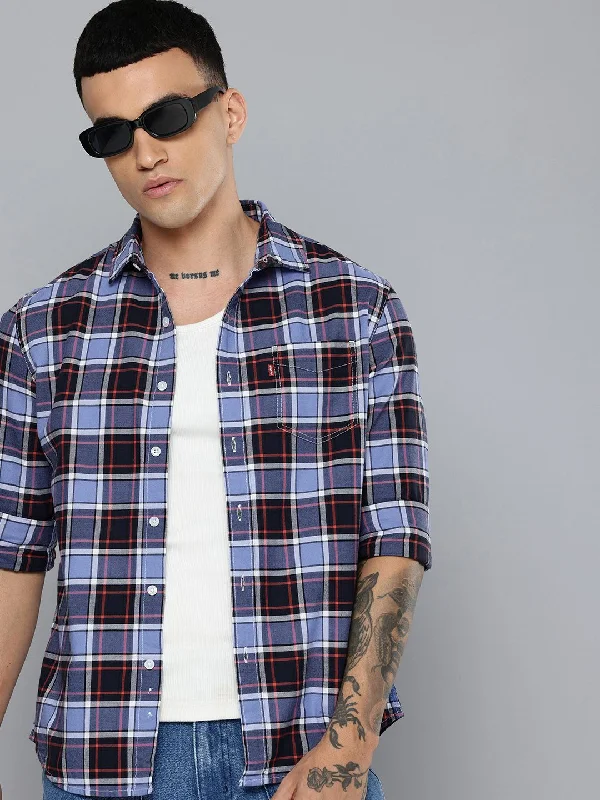 Men's Checkered Slim Fit Shirt Casual Men's Loose