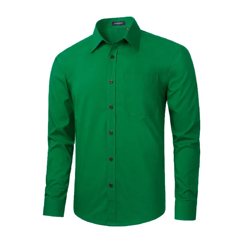 Men's Dress Shirt with Pocket - EMERALD GREEN Tough Men's Military