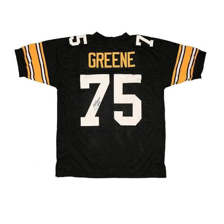 Joe Greene Signed Black Custom Short Sleeve Jersey Inscribed "HOF 87" Street