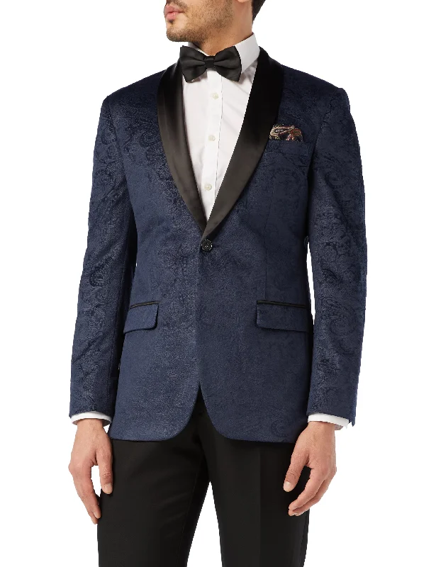 RONY - NAVY VELVET PAISLEY BLAZER Classic Men's Pin