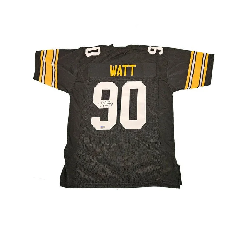 TJ Watt Signed Black Custom TB Football Jersey (Block #'s) Sleek Men's Contemporary 