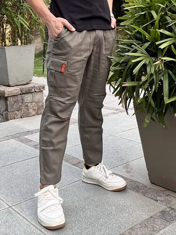 Olive Elasticated Light Cargo Pants Classic Men's Pin