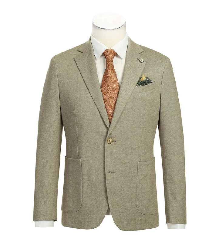 Half Canvas Slim Fit Blazer in Khaki Tough Men's Military