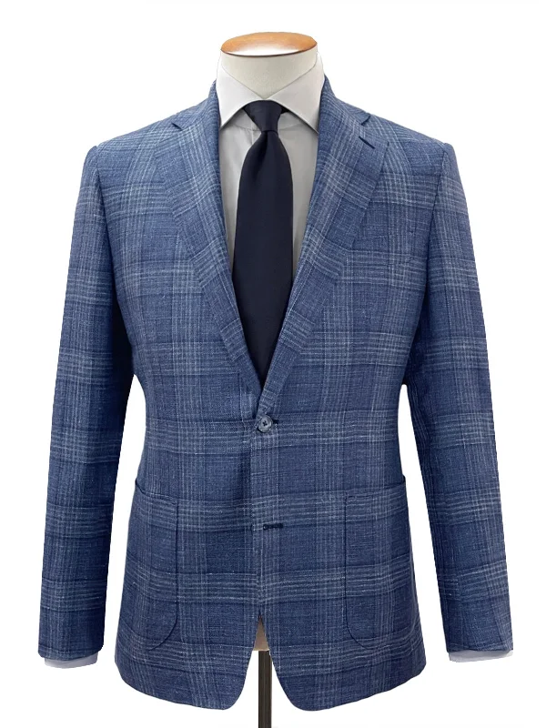 Scala Blazer - Indigo Tonal Overcheck Streetwear Style