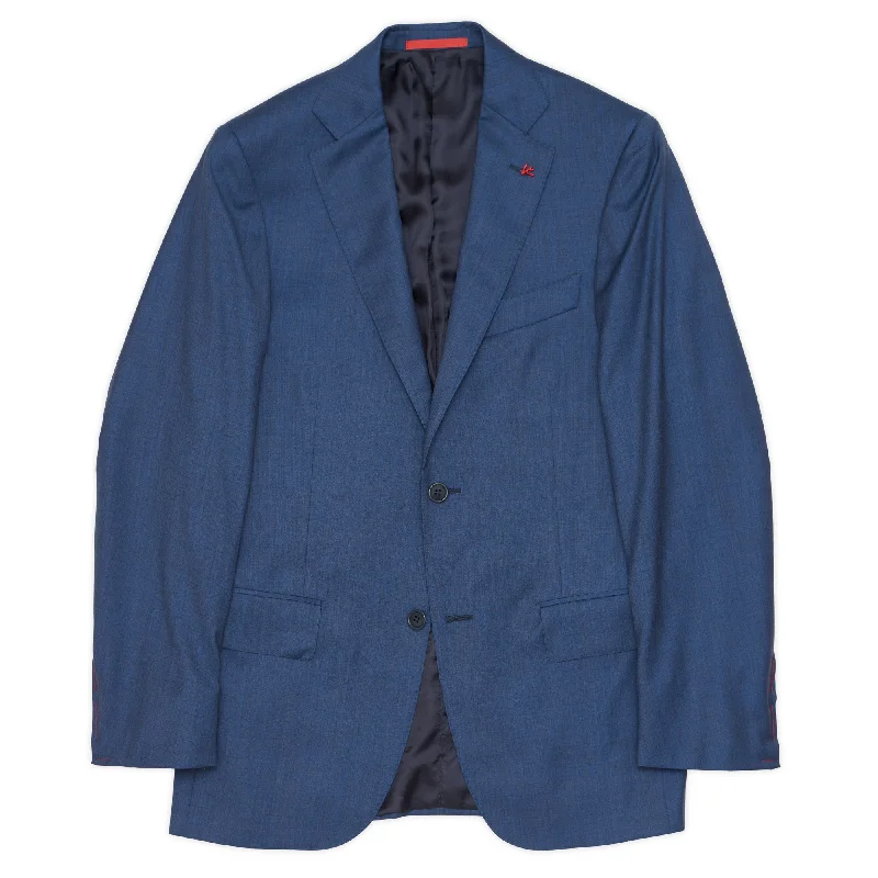 ISAIA Napoli Handmade Blue Wool Blend Jacket Sport Coat EU 44 NEW US 34 Dapper Men's Bow