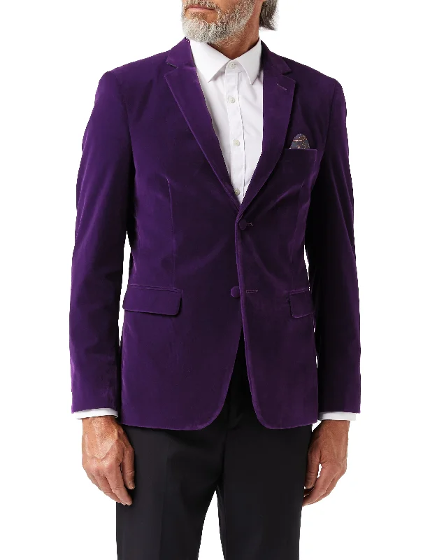 GARY- PURPLE VELVET BLAZER Street