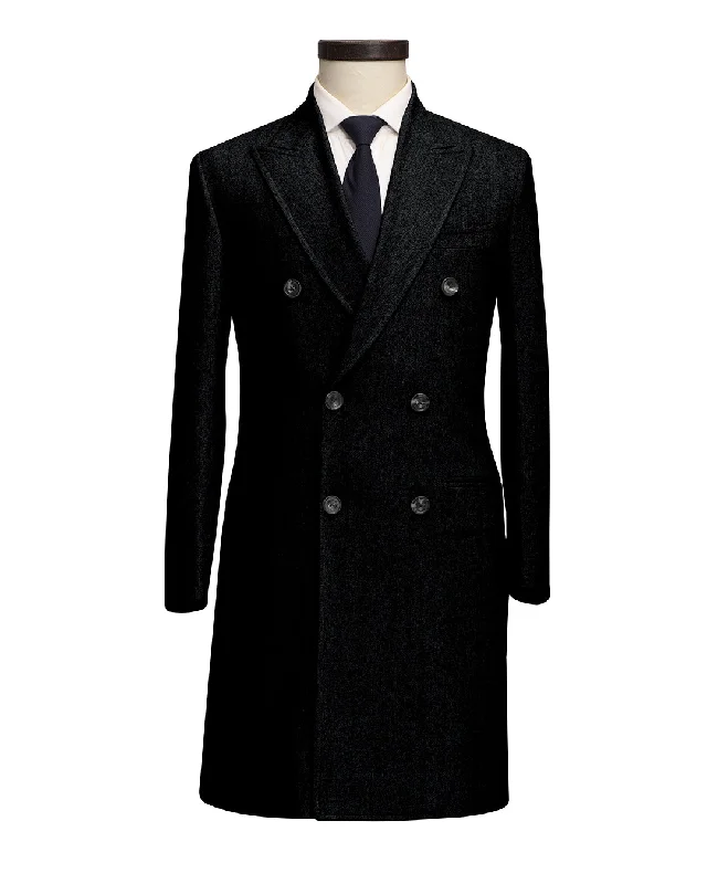 Luxire Charcoal Grey Wool Over Coat British Gentleman Style