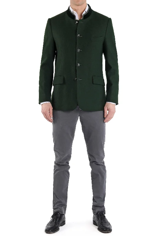 Jacket from loden in dark green Youthful Men's Anime