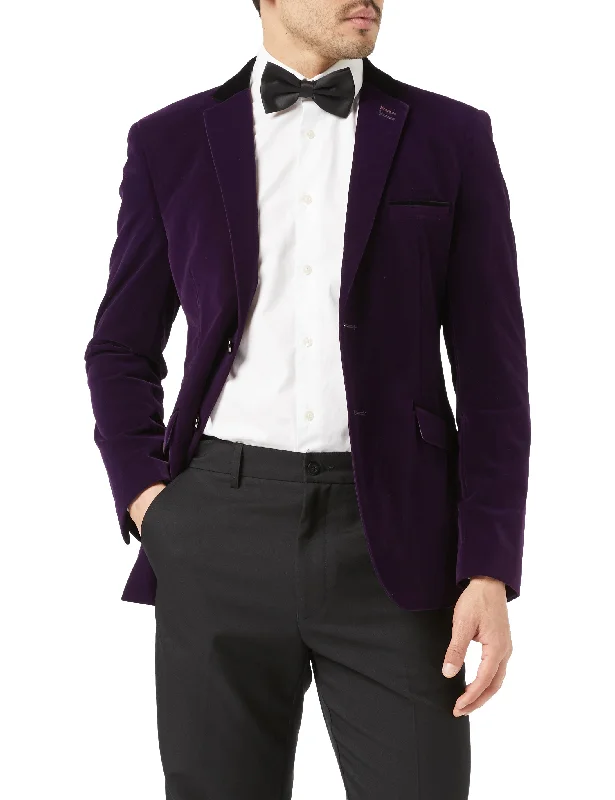 RICKY - Purple Soft Velvet Dinner Jacket Bohemian Men's Free