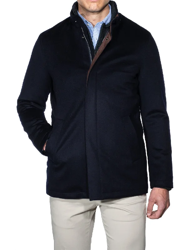 Mitchell Short Coat Navy Unique Men's Patch