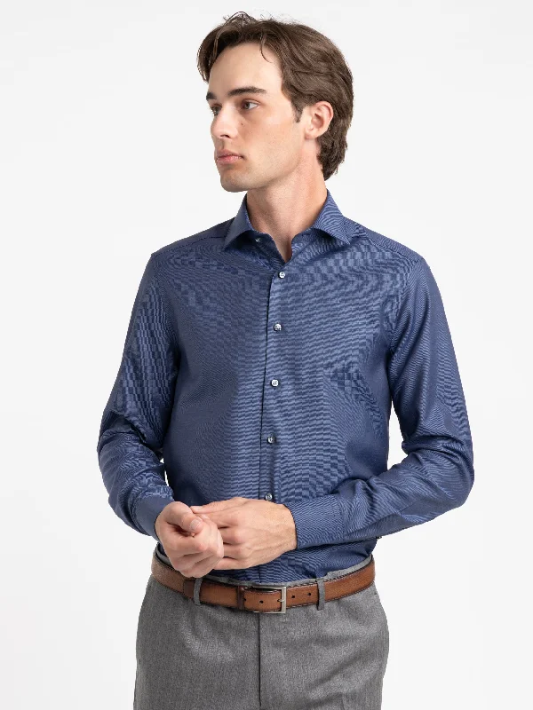 Navy Cotton Slimline Shirt Business