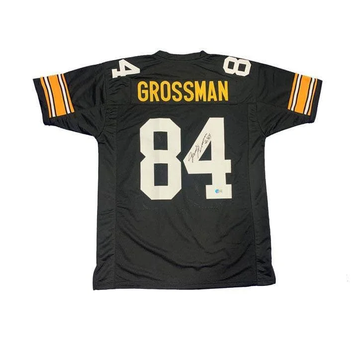 Randy Grossman Signed Custom Black Jersey Polished Men's Satin