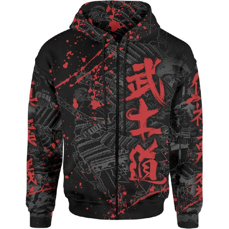 Bushido Zip Hoodie Youthful Men's Anime