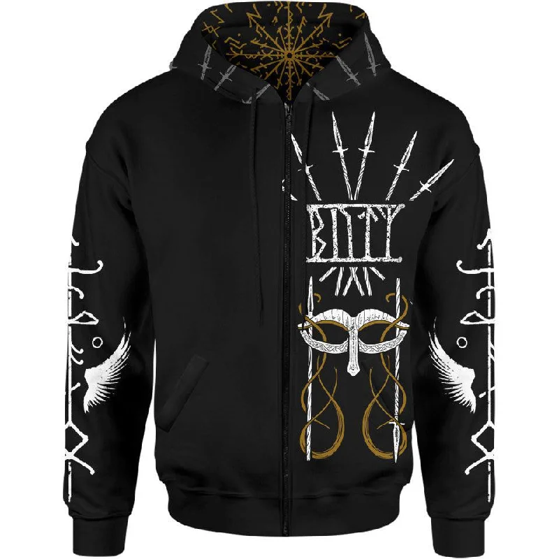 Runes of Valkyrie Zip Hoodie Sophisticated Men's French