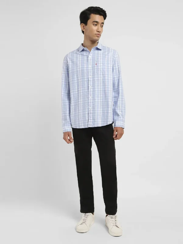 Men's Checkered Slim Fit Shirt Confident Men's High