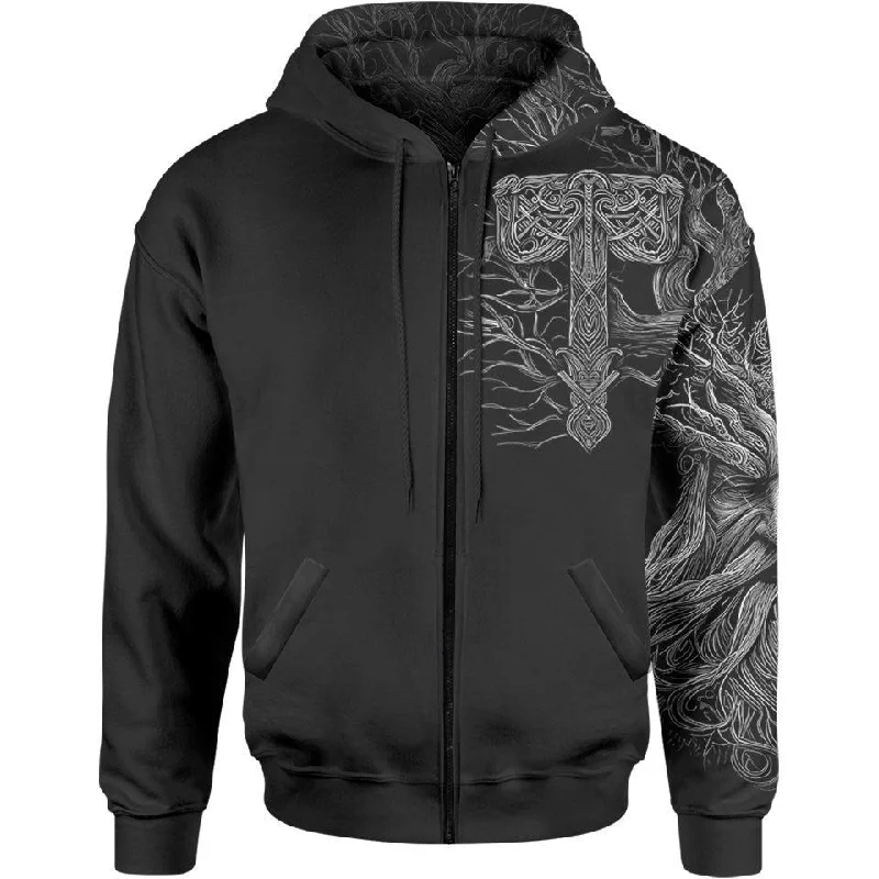 Dark Throne Zip Hoodie Athletic Men's High