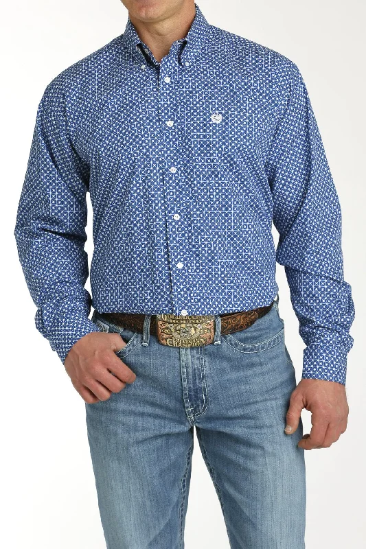 Cinch Men's Blue Star Print Shirt Organic