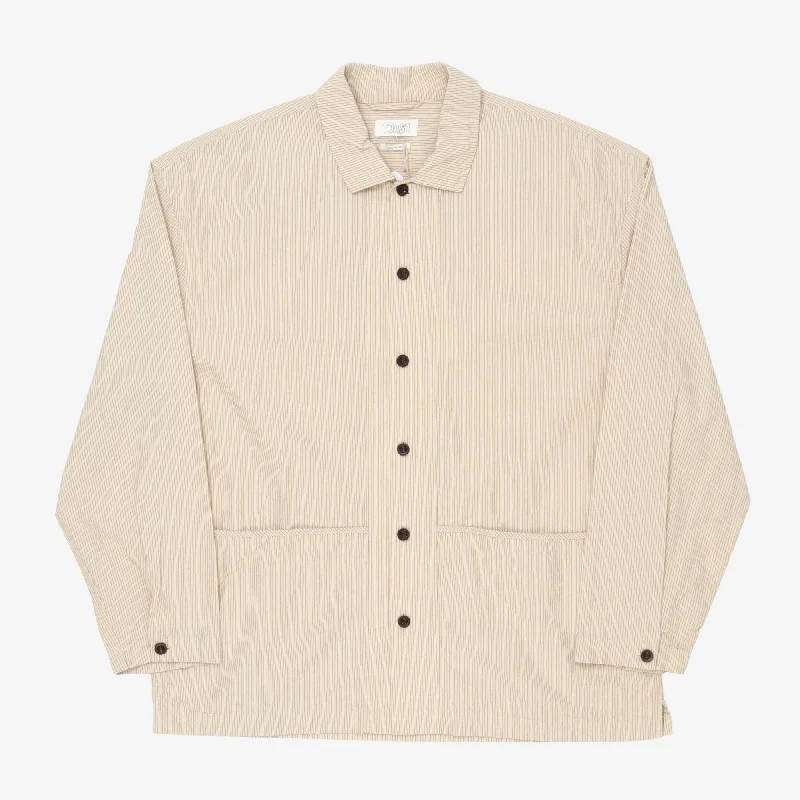 Crinkle Stripe Chore Jacket Refined Men's Classic 