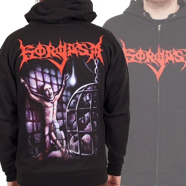 Gorgasm "Stitched Oral Asphyxia" Zip Hoodie Practical Men's Multi