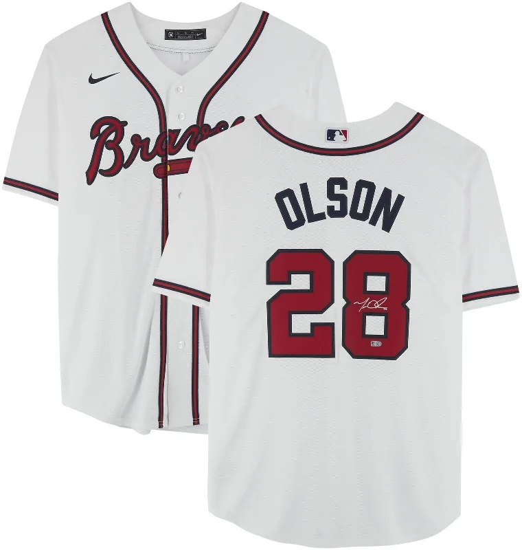 Matt Olson Autographed Braves White Replica Jersey Vintage Men's 1970S Disco