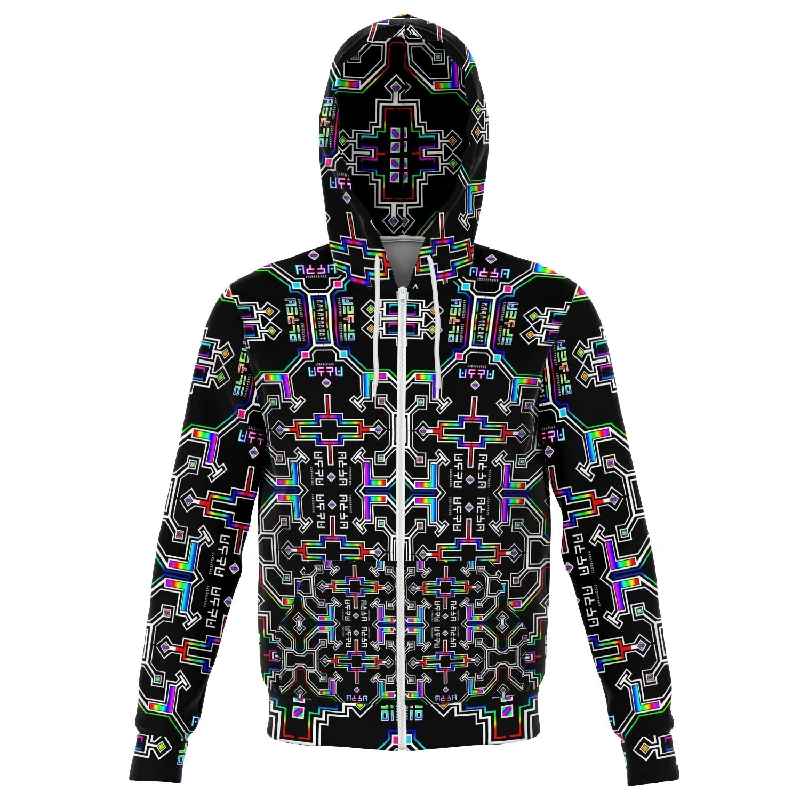 Prismatic Grid Unisex Hoodie Casual Men's Japanese 