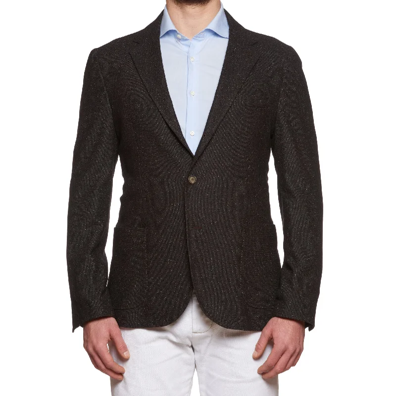 VINCENZO PALUMBO "Alfred" Brown Donegal Wool Jacket EU 56 NEW US 46 Slim Fit Cool Men's Skate