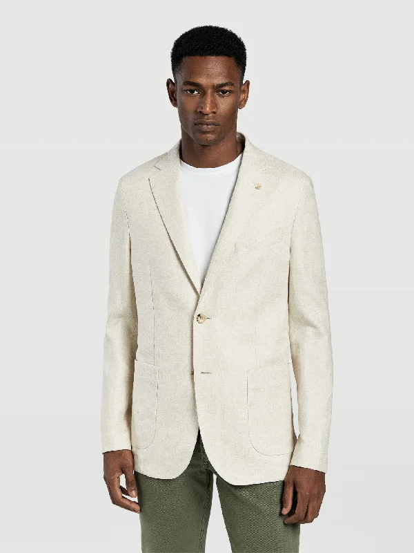 Herringbone linen edition deconstructed blazer Athletic Men's High