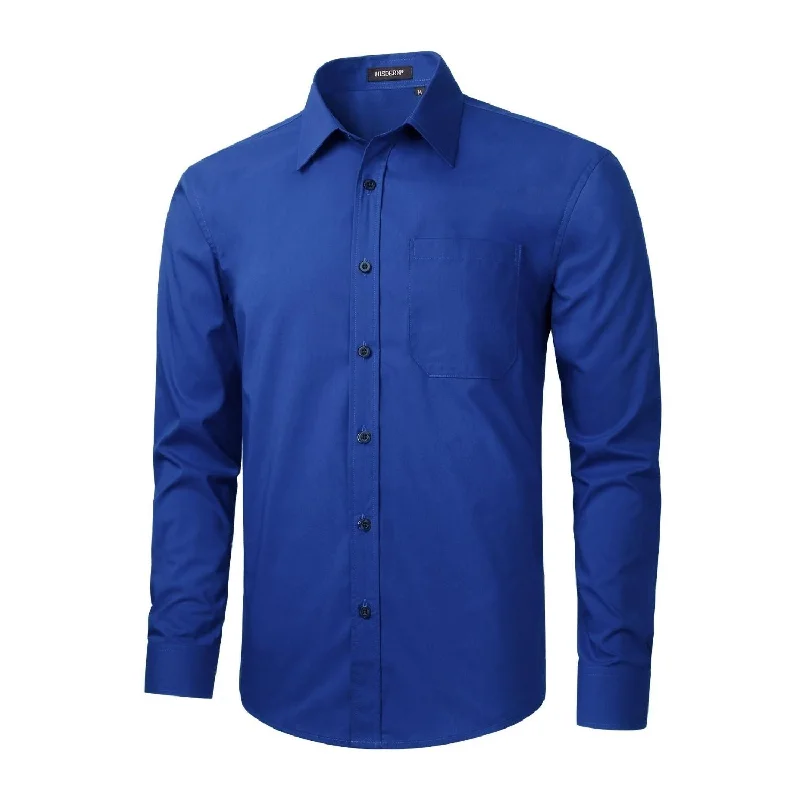 Men's Dress Shirt with Pocket - ROYAL BLUE Streetwear Style