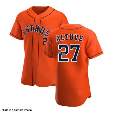 Jose Altuve Autographed Orange Authentic Astros Jersey Sharp Men's Italian