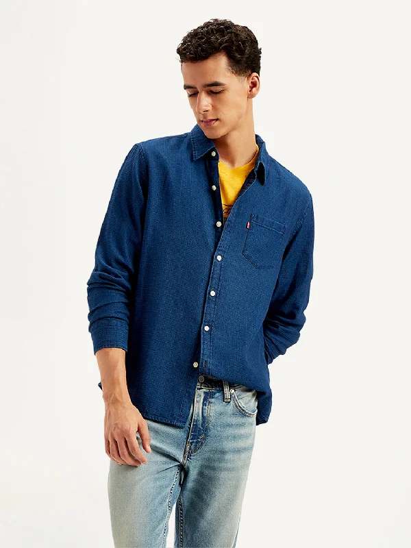 Men's Solid Regular Fit Denim Shirt Relaxed Men's Australian 