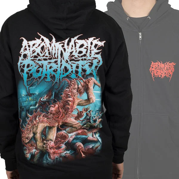 Abominable Putridity "Inhuman Abomination" Zip Hoodie Dapper Men's 1920S