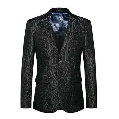 Men Blazer - Black Sequin Blazer Luxurious Men's High