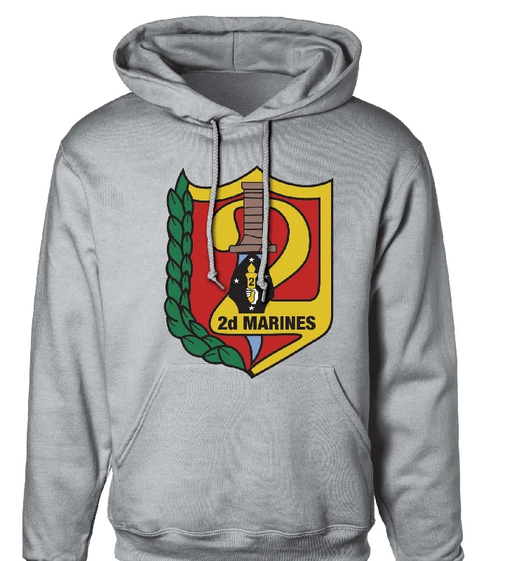 2nd Marines Regimental Hoodie Sleek Men's Metallic