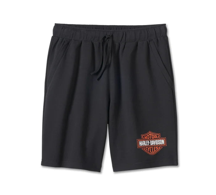 Men's Bar & Shield Fleece Shorts - Harley Black - 99197-24VM Cozy Men's Winter