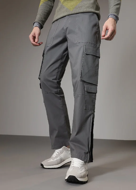 Artic Grey Zipper Cargo Pant Trendy Men's Scandinavian