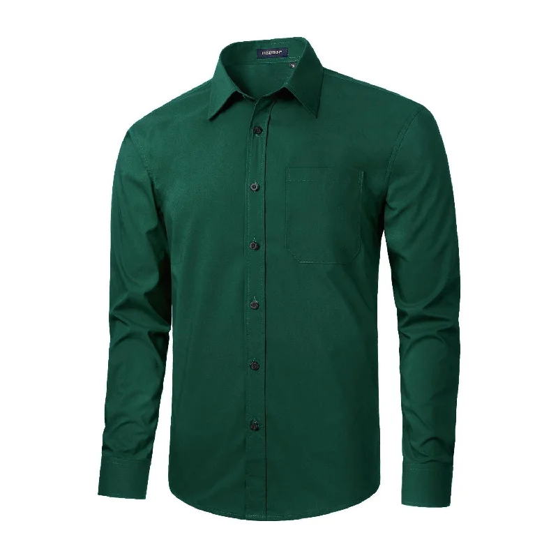 Men's Dress Shirt with Pocket - FOREST GREEN Tailored