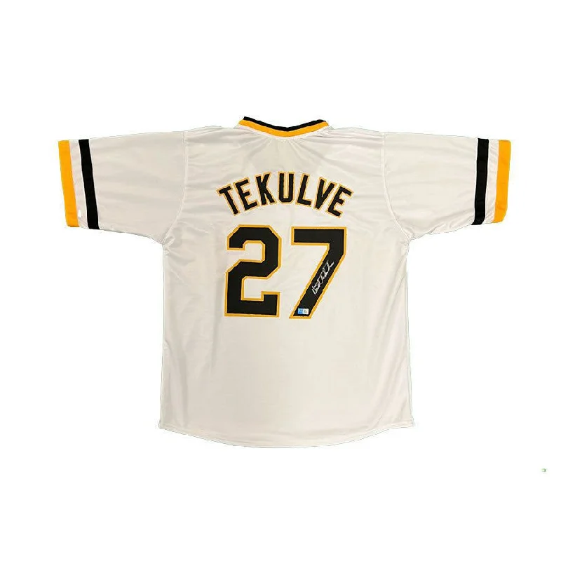 Kent Tekulve Signed Custom White Baseball Jersey British Gentleman Style