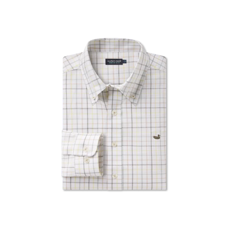 Chateau Windowpane Dress Shirt Preppy Men's College