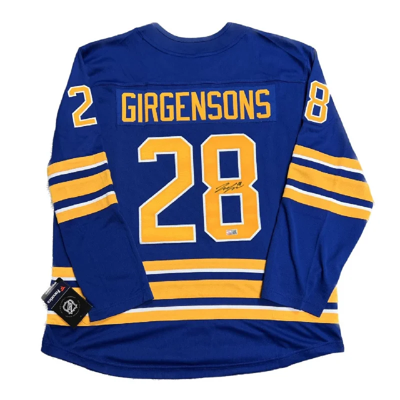 Zemgus Girgensons Signed Sabres Authentic Fanatics Blue Jersey Unique Men's Patch