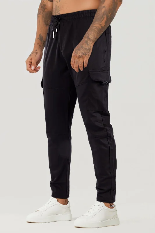 Men's Casual Cargo Pant - Black Relaxed Men's Australian 