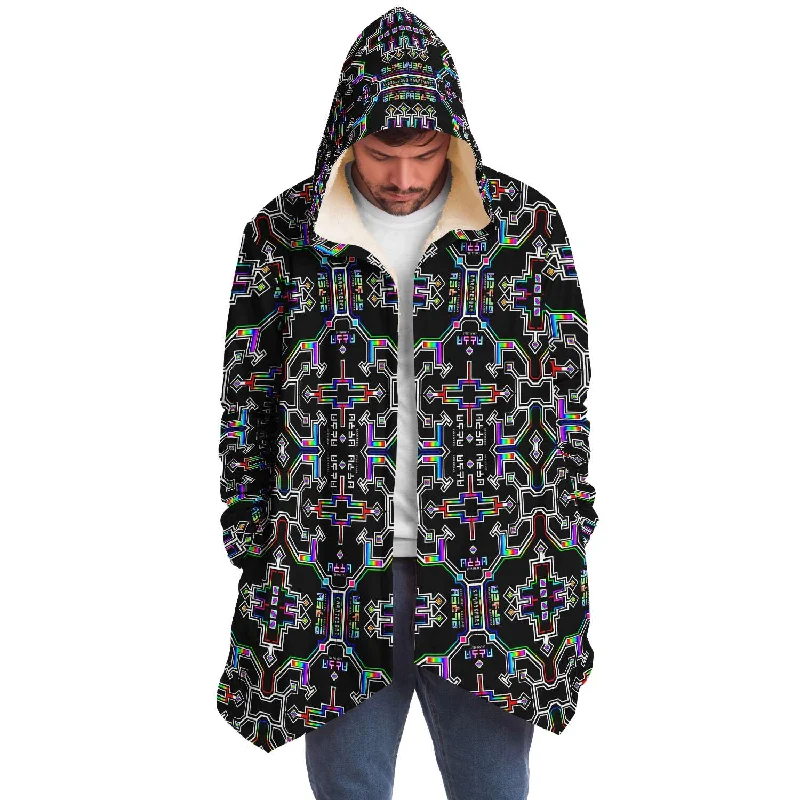 Prismatic Grid Micro Fleece Cloak Masculine Men's 