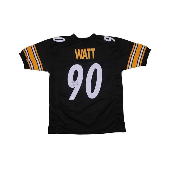 TJ Watt Signed Black Custom Football Jersey Gym