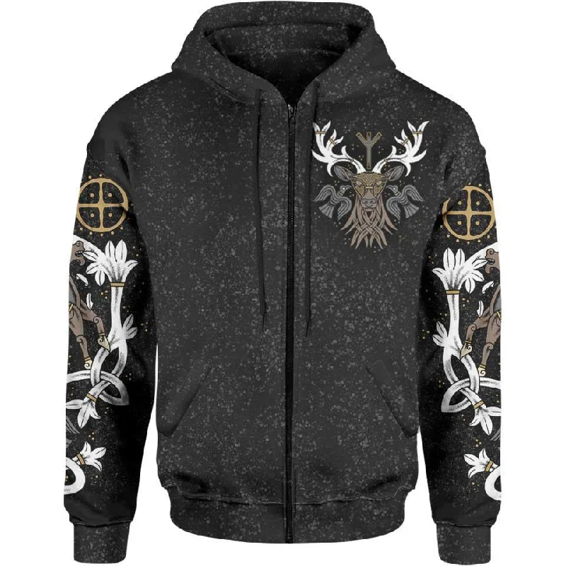 Stag of Valhalla Zip Hoodie Vacation