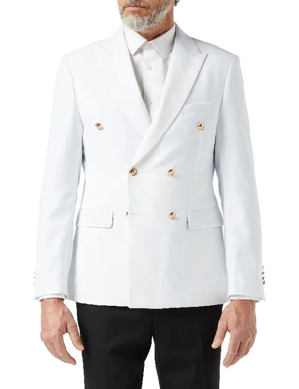 DOUBLE BREASTED GOLD BUTTON WHITE JACKET Masculine Men's 